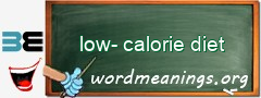 WordMeaning blackboard for low-calorie diet